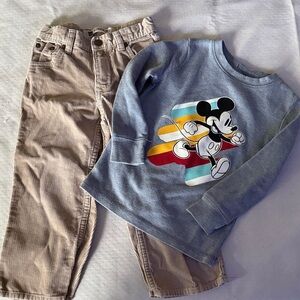 Mickey Mouse Sweater and Baby Gap Corduroy Pants